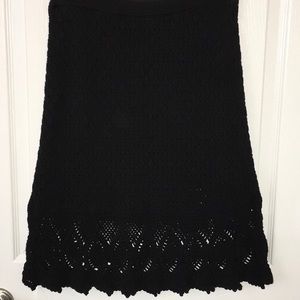 Athleta black crochet skirt